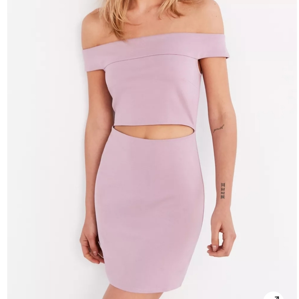 Urban Outfitters Silence + Noise Off Shoulder Slashed Mini Dress Bodycon